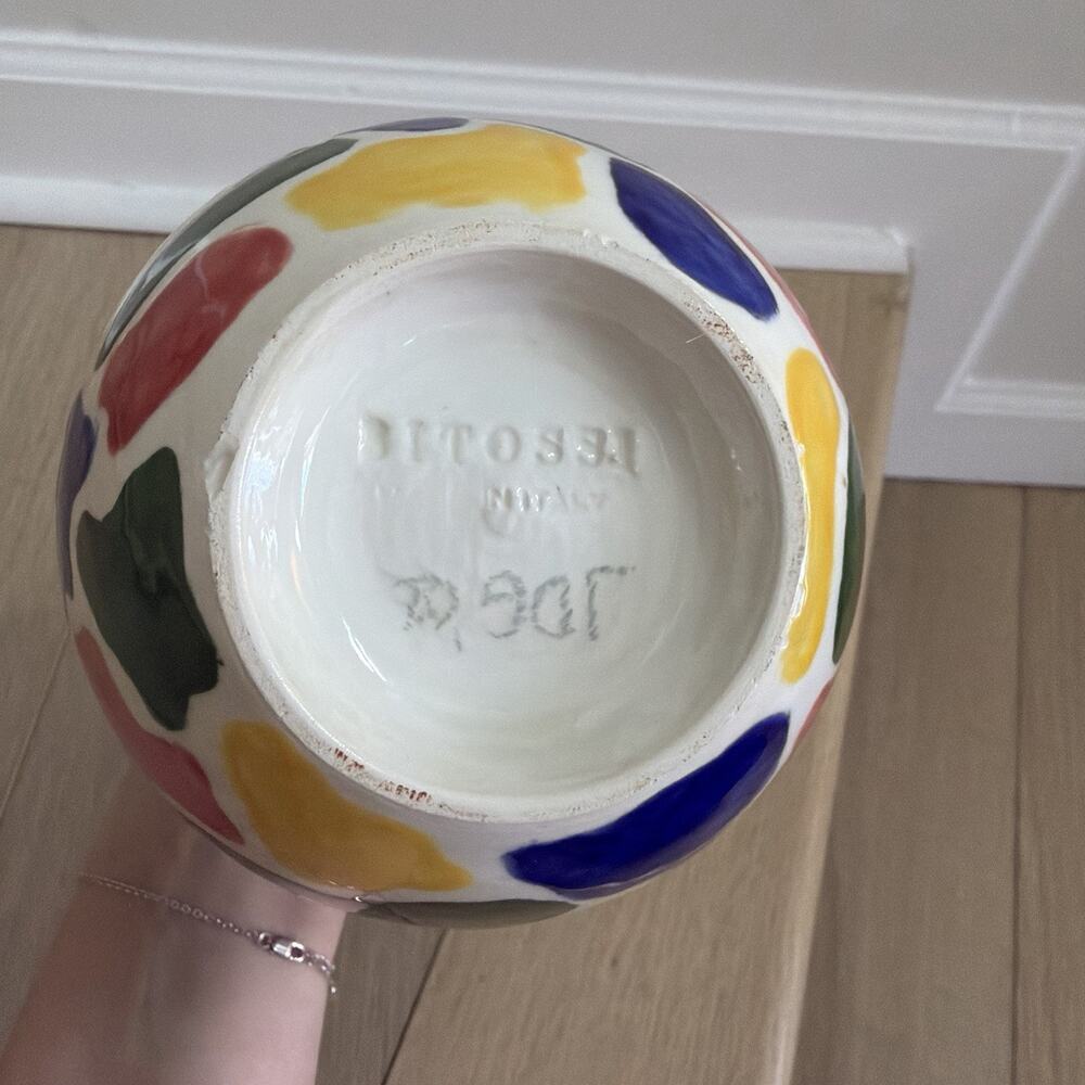 Vintage Bitossi Signed Multicolor Vase Italian Pottery 10” *Has Small Chip* - Picture 5 of 13